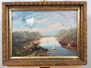 Oil on Canvas Damaged Painting Antique
