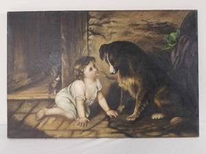 Antique Oil on Canvas Painting