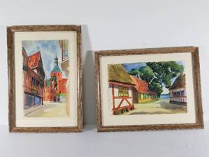 Pair of Russ Conn Watercolors Paintings
