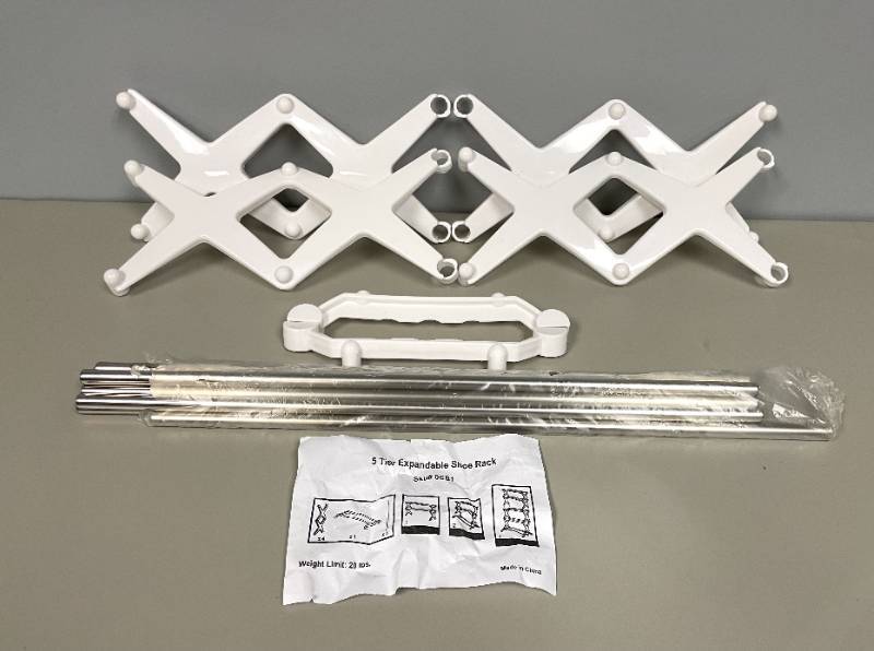 Adjustable Shoe Rack Set-White.
