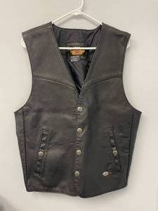 Harley Davidson Leather Motorcycle Vest Mens L