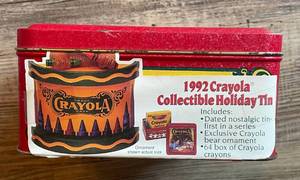 Vintage Crayola Collector Tin with Crayons-Unused