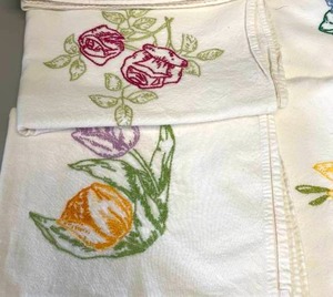 Lot of Embroidered Flour Sack Dish Towels