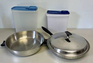 Lot of Tupperware and Cooking Pans