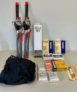 Garage Lot-Hardware, Rocket Fishing Rod, Can Crusher and More