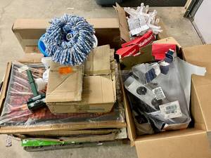 Store Returns Pallet-Baby Gate, Shoe Racks, Kwiksets, Mop and Bucket, Welcome Mat, and More