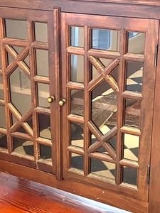 Petite Double Door Display Cabinet with Decorative Doors