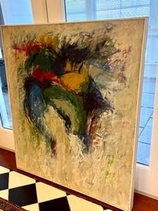 Large Oil on Canvas Abstract Painting by Ronald Udy