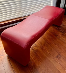 Contemporary Style Curved Red Bench