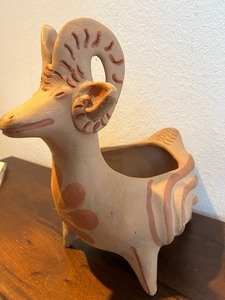 Whimsical and Fun Ram Shaped Terracotta Planter