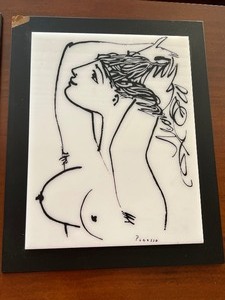 Set of Four Picasso Drawings on Tiles