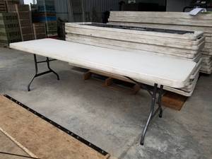 lot 127 image: Lot of (2) Lifetime 8 Folding Tables