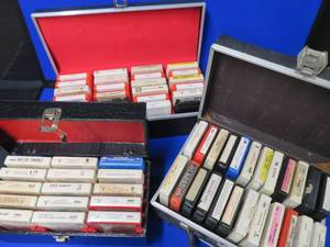 lot 73 image: 3 BOXES OF VINTAGE 8 TRACK TAPES.