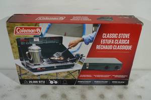 lot 66 image: NEW Coleman Classic Dual Burner Propane Camping Stove