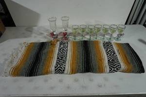 lot 79 image: Printed Wedding Glasses, Blanket