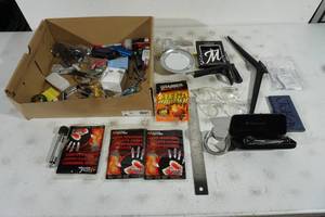 lot 83 image: Assorted Items - Cross Pendants, Pocket Knives, Hand Warmers