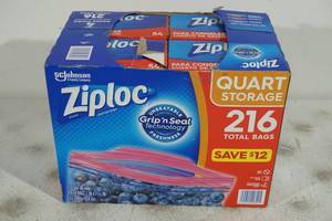 lot 92 image: Ziploc Quart Storage Bags - 216 Count