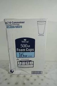 lot 94 image: WinCup 16 Oz Foam Cups - 500 Count