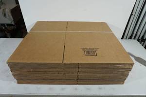 lot 100 image: 30 Medium Cardboard Moving Boxes - 18 x 14 x 12.5