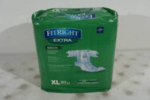 lot 101 image: FitRight Extra Disposable Briefs - XL - 20 Count