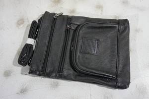 lot 124 image: NEW Dark Brown Leather Prayer Crossbody Bag