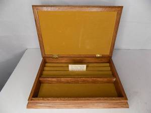 Dante Oak & Leather Jewelry Box