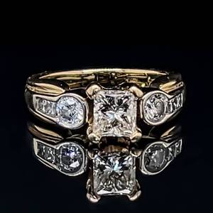lot 15 image: Gorgeous 1.30 Carat Diamond Custom Estate Ring in 14k Two-Tone Gold $5,850 Retail VIDEO