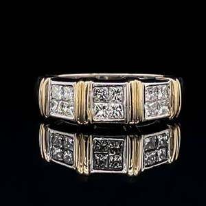 lot 50 image: Classic Shine 0.50ctw Princess Diamond Channel Band Ring in 14k Two-Tone Gold $2100 Retail VIDEO