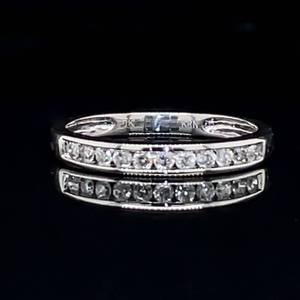 lot 82 image: Gorgeous Sparkle Diamond Stackable Channel Band Ring in White Gold