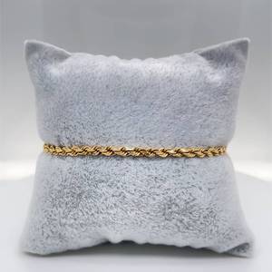 lot 74 image: Classic Must-Have Diamond-Cut Twisted Rope 3mm Bracelet in 14k Yellow Gold Estate Vintage