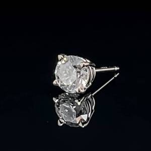 lot 59 image: Brilliance and Fire 0.52ctw Single Round Brilliant Cut Diamond Solitaire Stud Earring in White Gold