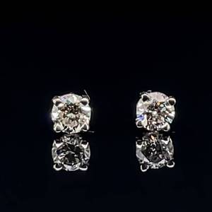 lot 69 image: Classic Sparkle 0.41ctw Round Diamond Solitaire Stud Earrings in White Gold