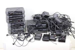 Box of Wireless Mics & Receivers