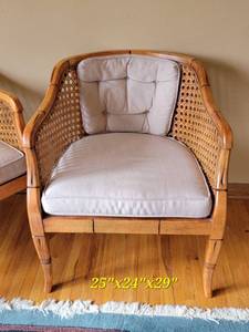 lot 18 image: Cane Club Chair Pairing