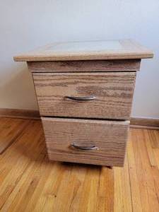 lot 63 image: Modern Nightstand with Stone Top