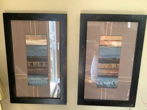 lot 421 image: Pair of Framed Abstract Artwork