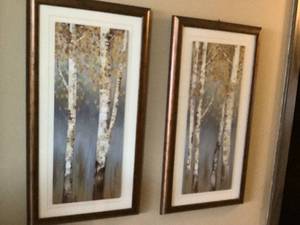 lot 423 image: Birch Tree Framed Art