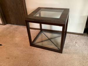 lot 494 image: StoneMetalGlass Side Table