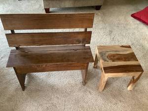 lot 497 image: Bench and Side Table