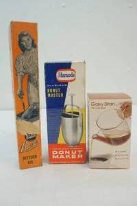 lot 245 image: donut maker, baster, gravy strainer