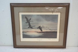 lot 347 image: Les Kouba and Bud Grant framed print