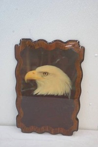 lot 354 image: wood shellac eagle picture