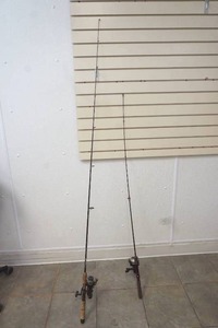lot 404 image: Fenwick rod with Shimano reel and Master Boron rod with Ryobi reel