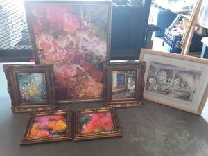 6-Assorted Framed Floral Pictures (22x32) (2-Are Paintings) 14x16
