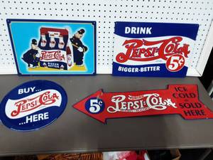 4-Metal Pepsi Signs 11x16