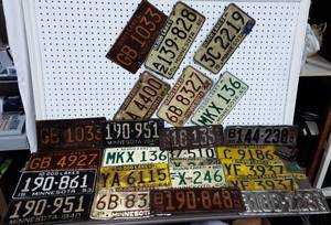 Collection Of Vintage License Plates From 40s, 50s, 60s