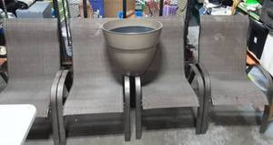 Stackable Patio Chairs & 1-Big Plastic Plant Pot