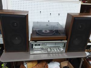 Soundesign Receiver, Am-Fm Stereo, 8-Track Player, Tape Player, BSR Turn Table, 2-Speakers With All Cables.