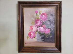 Antique Rose Painting by Famous Austrian Painter A. Silver (Resale Value $2,200 - $3,700)
