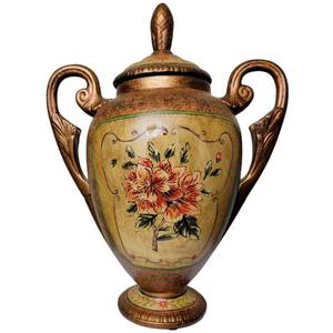 Beautiful Ceramic Venetian 15 Vase with Lid Floral Details